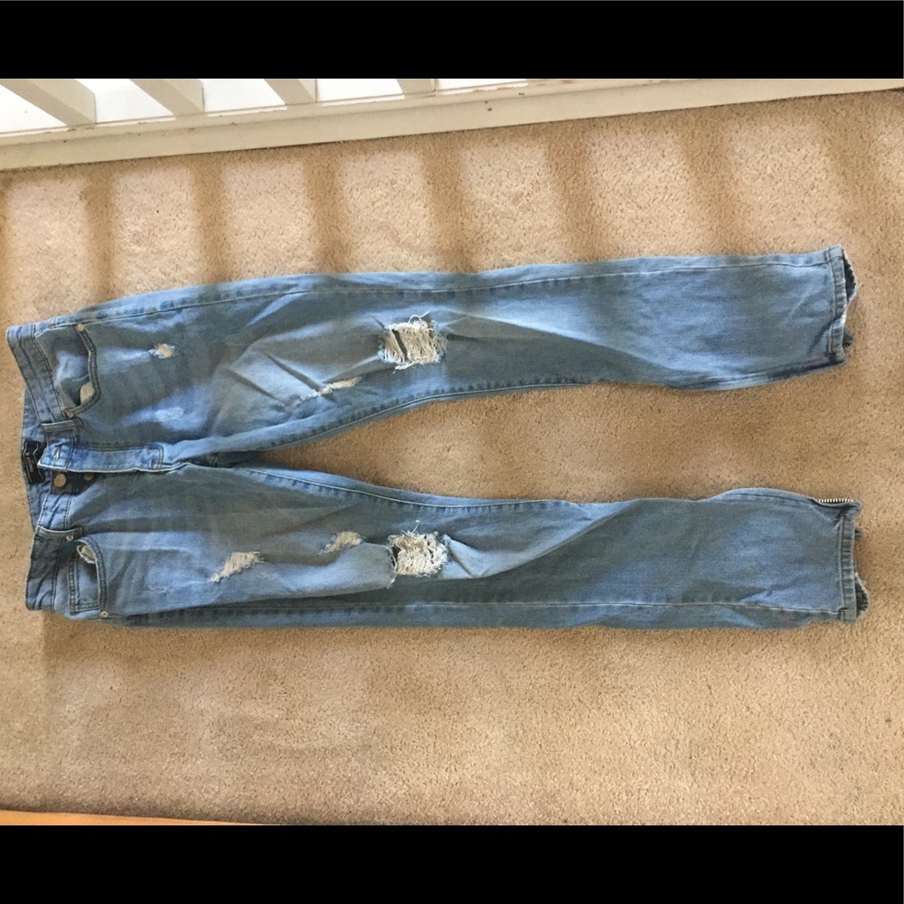 Forever 21 Skinny Zipper Jeans